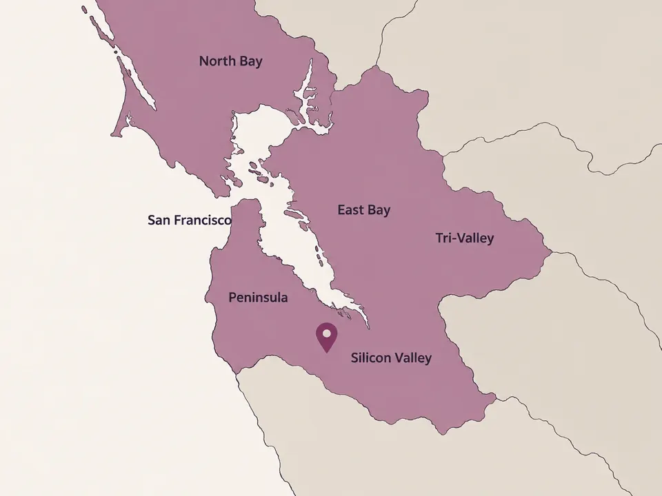 Map of the Bay Area regions Tulip serves