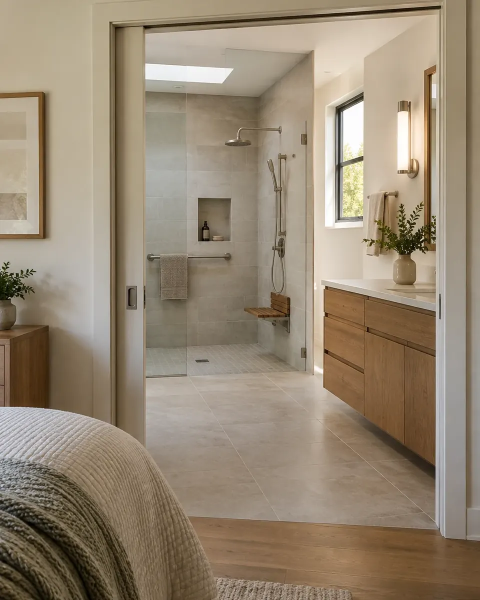 Design concept: in-law suite with a curbless shower