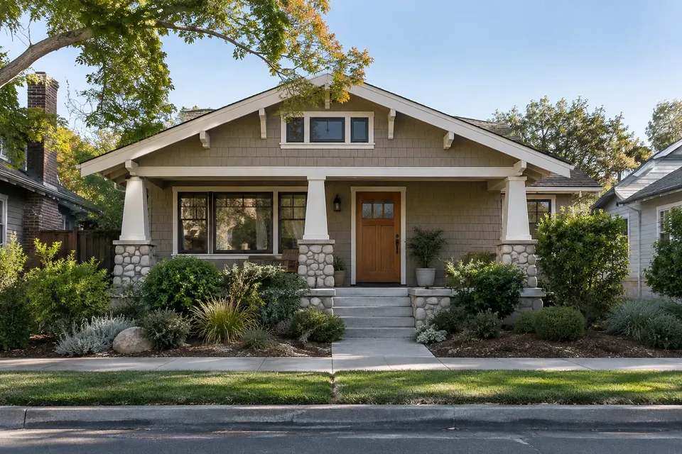 Design concept, before: single-story Craftsman bungalow