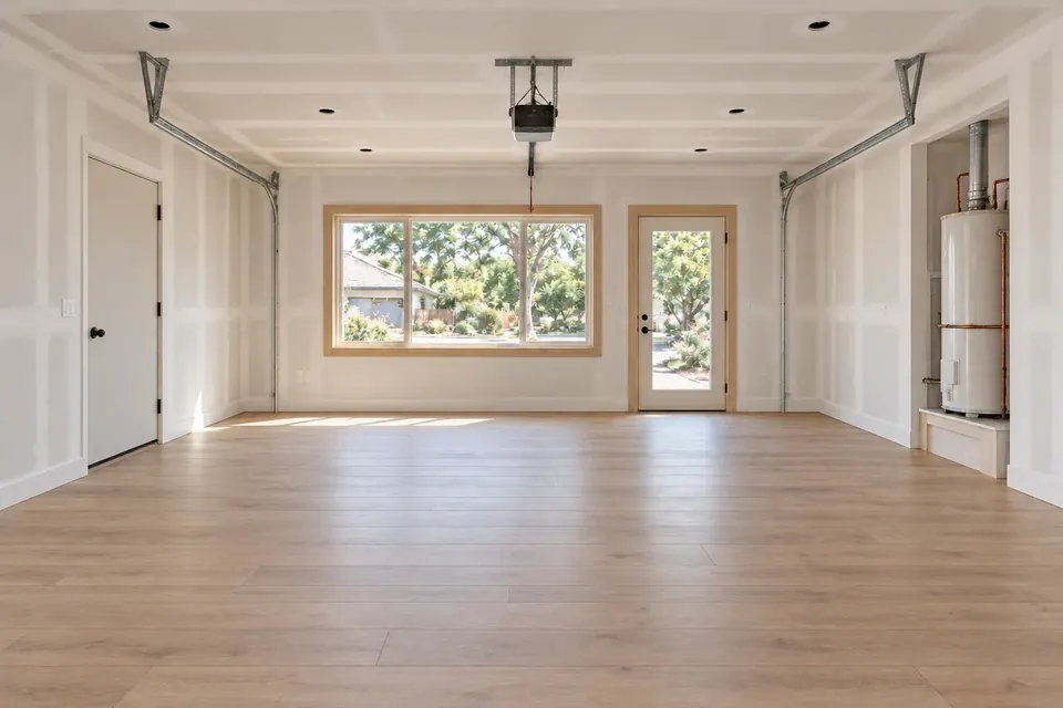 Illustration, stage 4: drywall and flooring