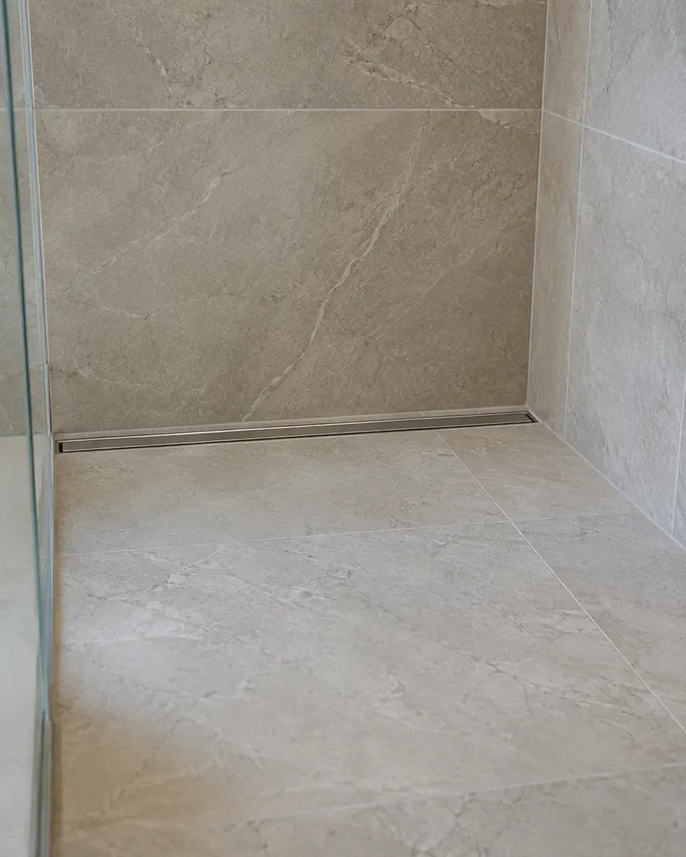 Design concept: linear drain with large-format tile