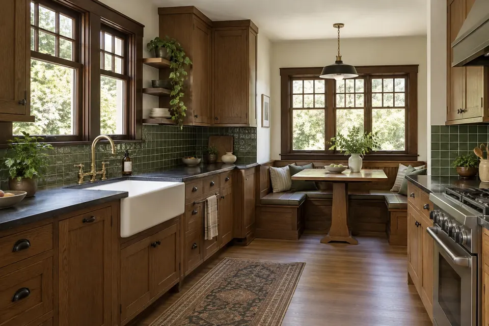 Illustration: craftsman kitchen updated with period details