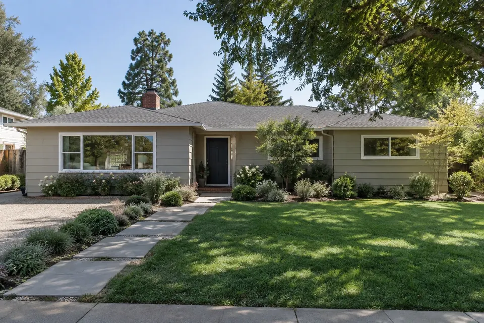 Illustration: post-war ranch with a converted garage suite