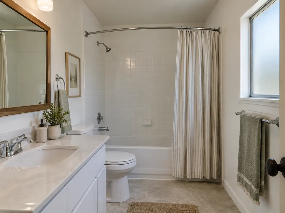 Design concept: bathroom at the essential finish level