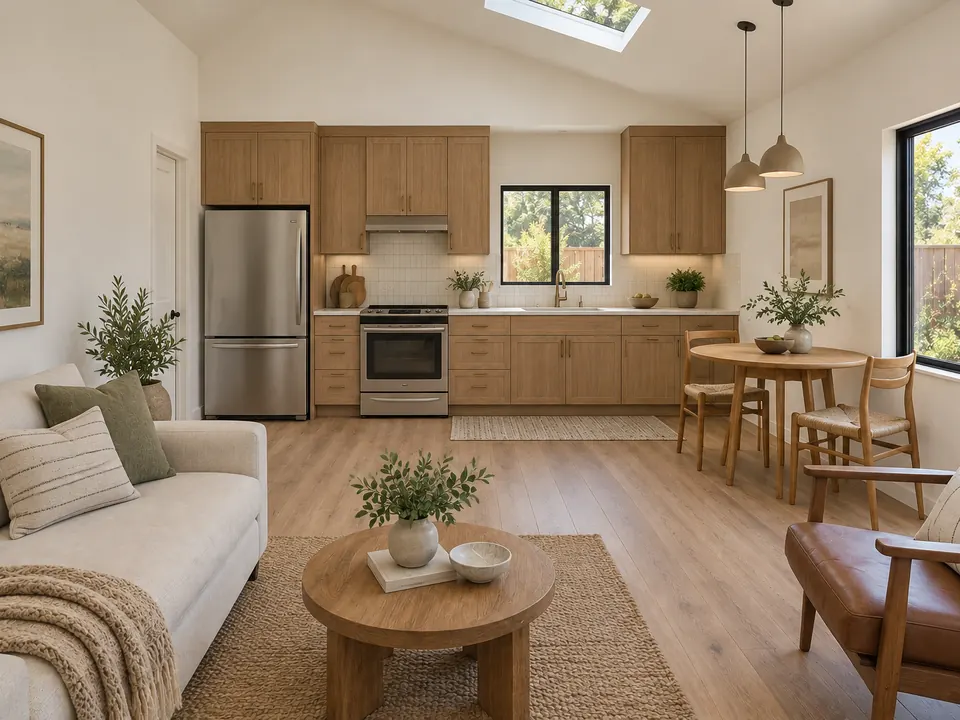 Design concept: backyard ADU interior at the elevated finish level