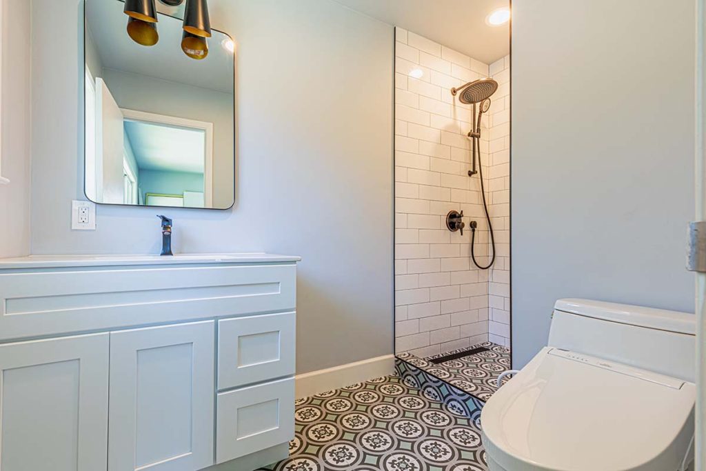 Shower Remodel Mosaic Floor Tile