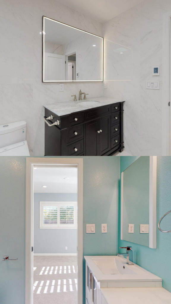 Expanding Horizons: Bathroom Transformation with Black Vanity
